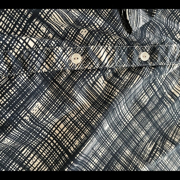 LYSSE Checkered Plaid Microfiber button-down long sleeve blouse NWT XL blue/whit - Picture 3 of 6